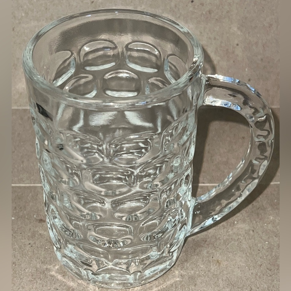 1 Federal Glass Comp Yorktown Colonial Drinking Mug Thumbprint oval 12oz cup EUC